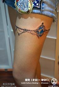 Women's Legs Leg Chain Gemstone Tattoos by Tattoo Sharing