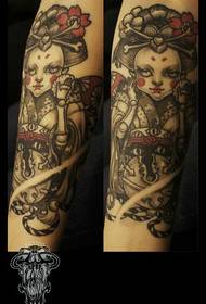 Leg creative puppet doll tattoo works shared by the tattoo hall