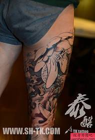 Mga binti, binti, isda, lotus (3) pattern ng tattoo
