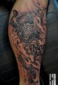 Tattoo show, recommend a leg, Sun Wukong tattoo work