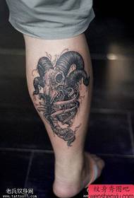 Legs and sheep head tattoos are shared by tattoos