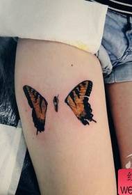 Small fresh leg butterfly tattoo work