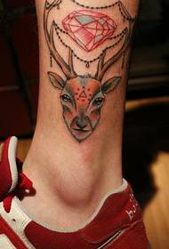 Ankle deer tattoo pattern