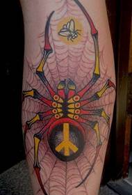 Leg cool classic school spider tattoo pattern