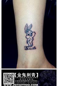 Roztomilý kreslený králičie tetovanie pre dievčatá nohy