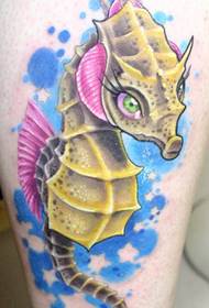 Tattoo show, waxay kugula talinayaan timo midab leh hippocampus tattoo
