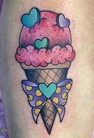 Leg color ice cream bow tattoos are shared by tattoos