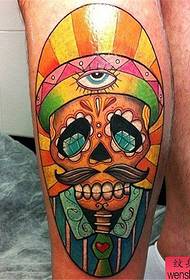 Leg color creative tattoos