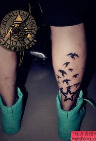 Small fresh legs, five-pointed star eagle tattoo works