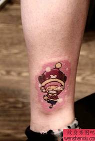 a cute chobe tattoo pattern on the leg