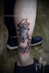 Pattern ng tattoo ng antelope ng binti ng binti