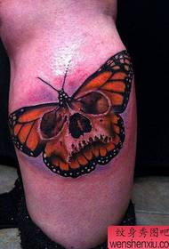 An alternative cool butterfly tattoo pattern on the legs