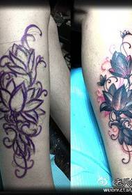 Beauty legs popular beautiful lotus tattoo pattern