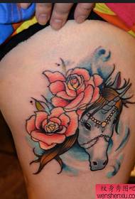 a woman's leg personality unicorn tattoo pattern