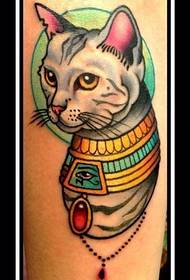 Tattoo show, recommend a color cat tattoo pattern
