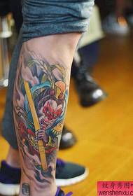 Tattoo show, recommend a leg color, Sun Wukong tattoo work