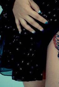Beautiful legs, nice classic butterfly tattoo pattern