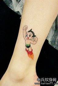 Small fresh legs cartoon iron arm Astro Boy tattoo works