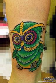 Leg fashion classic owl tattoo pattern