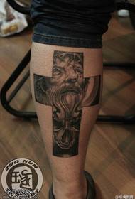 Leg Cross Jesus tattoos are shared by the tattoo hall