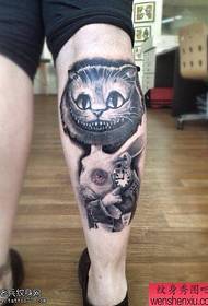 Tattoo show, recommend a leg rabbit cat tattoo