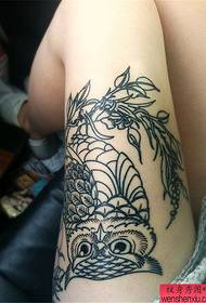 Tattoo show, recommend a woman's leg owl tattoo pattern