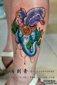 Girl legs beautiful trend elephant tattoo pattern