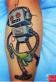 Práce na tetování nohou robota