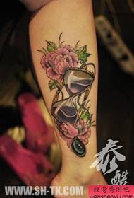 Hourly popular hourglass rose tattoo pattern