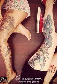 Woman flower legs, horse peacock tattoos, shared by tattoos