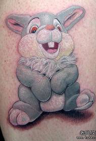 Leg cute cartoon bunny tattoo pattern