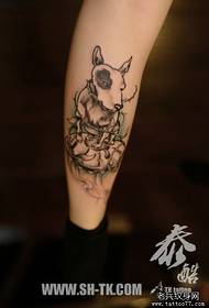 Leg fashion classic a bull terrier tattoo pattern