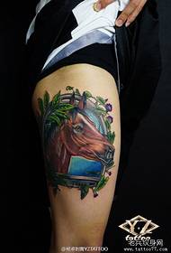 Horse tattoo pattern with handsome legs