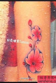 Small fresh leg flower tattoo works