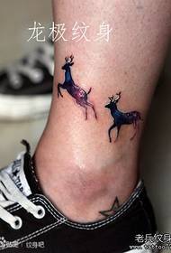 Legs stylish little deer tattoo pattern