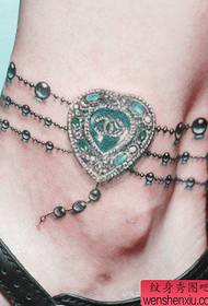 Beautiful anklet tattoo pattern popular at girls' ankles