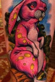 Tattoo show, pêşniyazek sêwiranê rengîn a rabbit rengê lingê pêşniyar bike