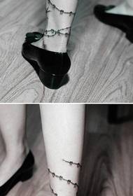 Girls legs and wrists popular exquisite anklet tattoo pattern
