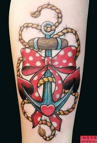 Tattoo show picture recommended a leg color anchor bow tattoo pattern