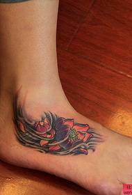 Umbukiso we-tattoo, sincoma iphethini ye-instep lotus tattoo