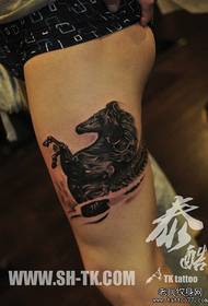 Cool and handsome horse tattoo pattern for men's legs