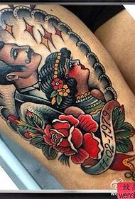 Tattoo show, recommend a leg girl tattoo work