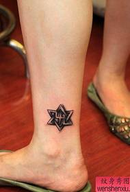 Tattoo show, recommend a foot six-pointed star tattoo pattern