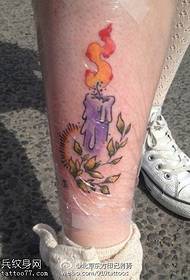 Shank όμορφο μοτίβο τατουάζ κεριών