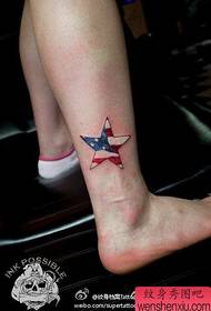 Legs a popular classic American flag pentagram tattoo pattern