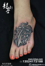 footed big sail anchor tattoo pattern