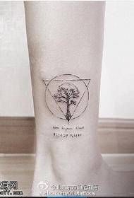 punkt streck geometri litet träd tatuering mönster