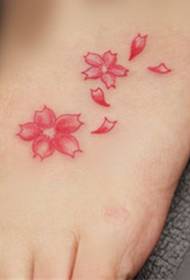 foot beautiful romantic cherry tattoo