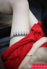 beauty legs popular delicate lace tattoo pattern