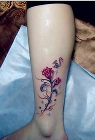 beautiful and beautiful rose tattoo picture on the ankle